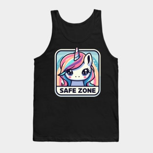 Cute unicorn safe zone Tank Top